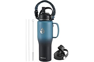 Water Bottle 32oz, Insulated Tumblers with Handle & Straw Lid & Paracord...