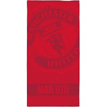 Manchester United FC Officially Licensed Towel Super Soft Feel Goal Design Perfect for Home Bathroom Beach & Swimming Pool One Size 80   160 cm 340 GSM 100% Cotton