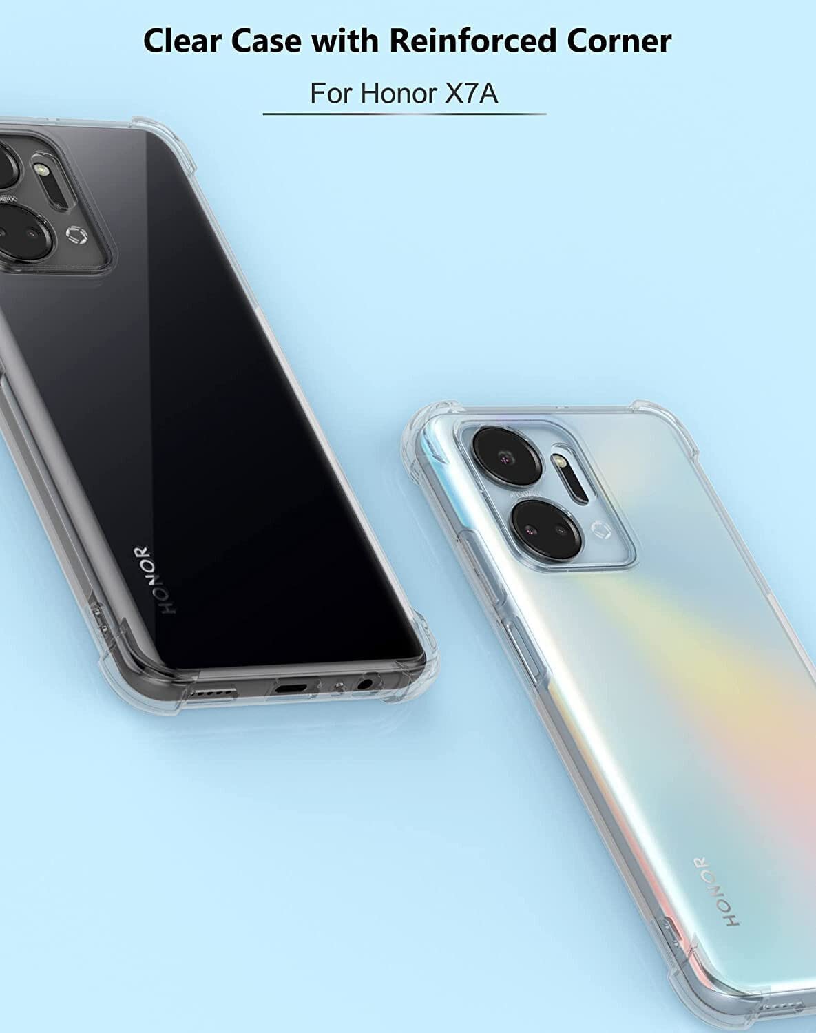 JIAFEI Cover Per Honor X7a Con Protezione Schermo Integrata – Custodia Rugged Trasparente Antiurto (Nero)