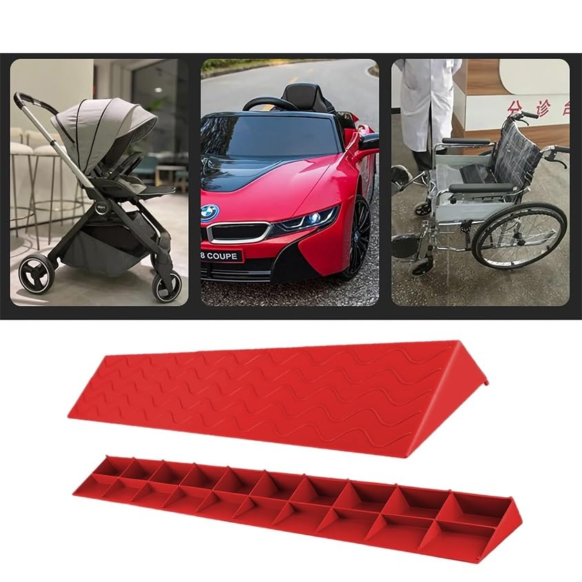 Rampa para Robot de Barrido, Rampa de Umbral Empalmable, Rampa para Silla de Ruedas, Rampa con Superficie Antideslizante, Adecuada para Hogar, Baño (Color: Rojo) (Tamaño: 100 * 16 * 7 cm) miniatura 6