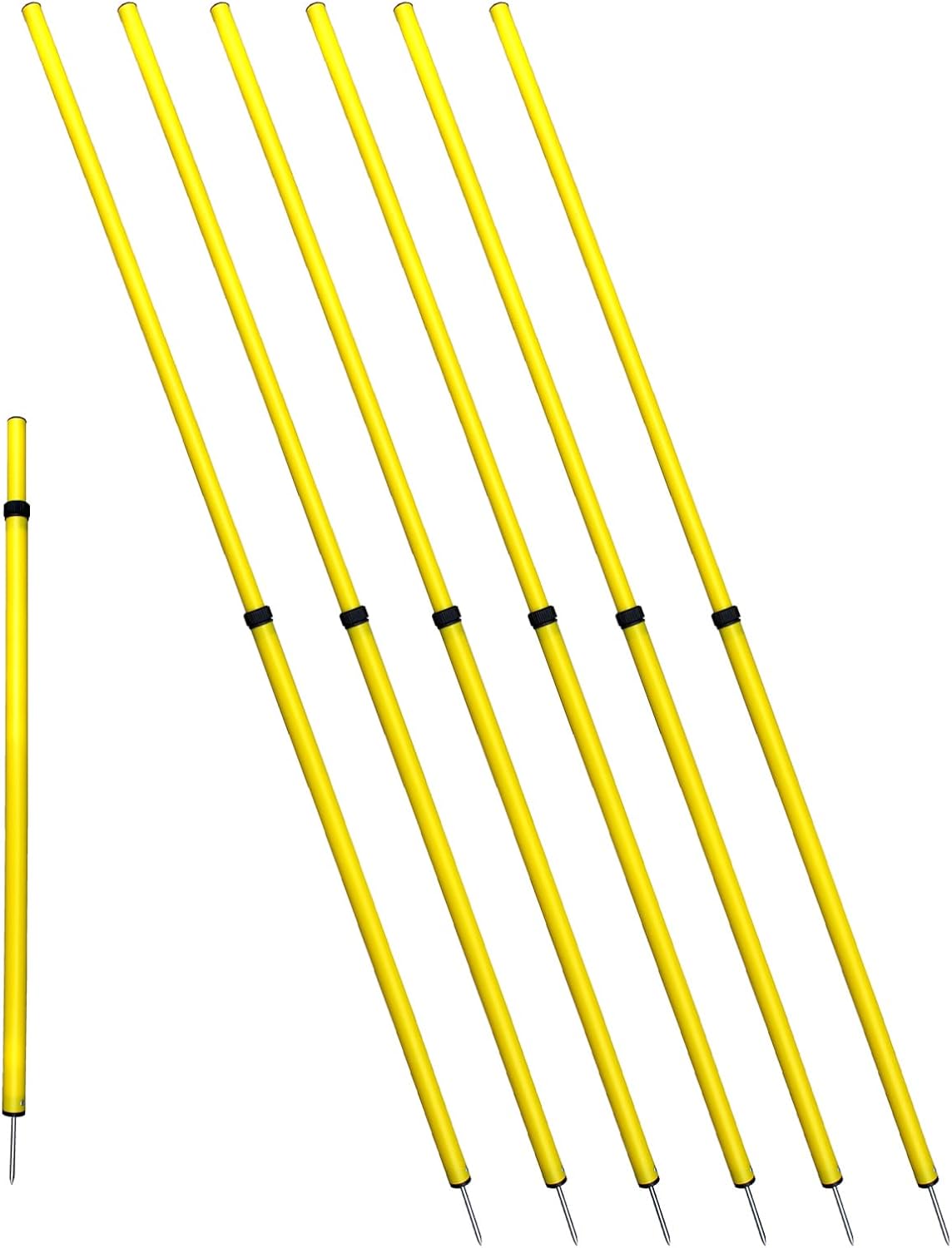 BlueDot Trading Soccer Agility Poles | Telescopic, Fixed & Collapsible Options (4, 6, 8 Piece Sets) Speed Training Poles for Agility Drills, Outdoor Games, Football & Sport Training Equipment