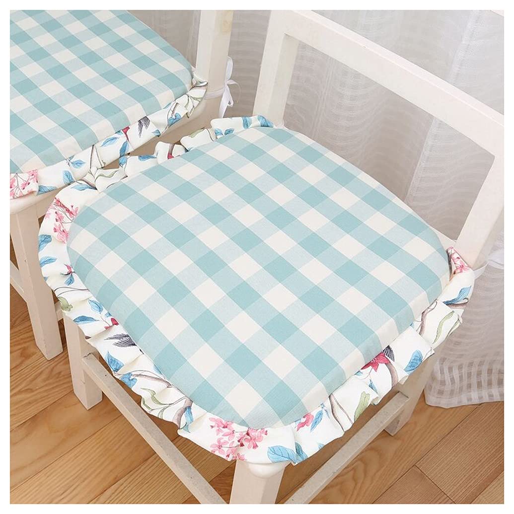 GHJL Chair Cushions with Ruffles for Dining Chair,2 Pack Washable Kitchen Chairs Pad with Ties Indoor Non Slip Farmhouse Wooden Metal Seat Pads (Color : Style 2)