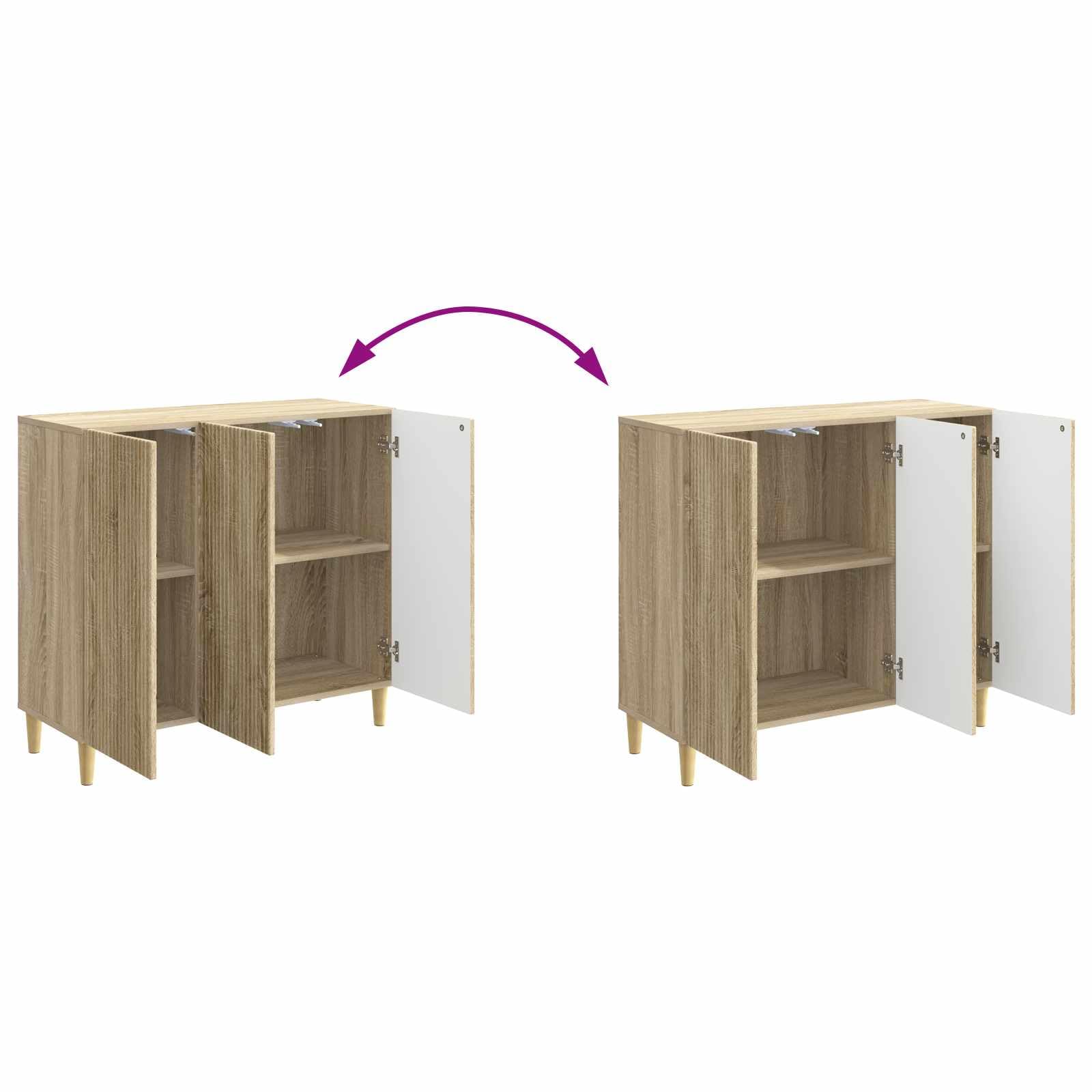 vidaXL Aparador Roble Sonoma 89 x 34,5 x 80 cm Madera de Ingeniería