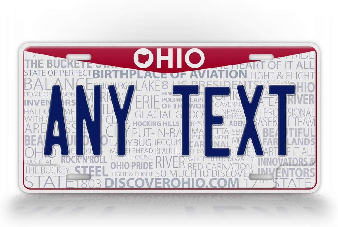 SignsAndTagsOnline Custom Ohio Birthplace of Aviation License Plate Any Text Personalized OH Auto Tag