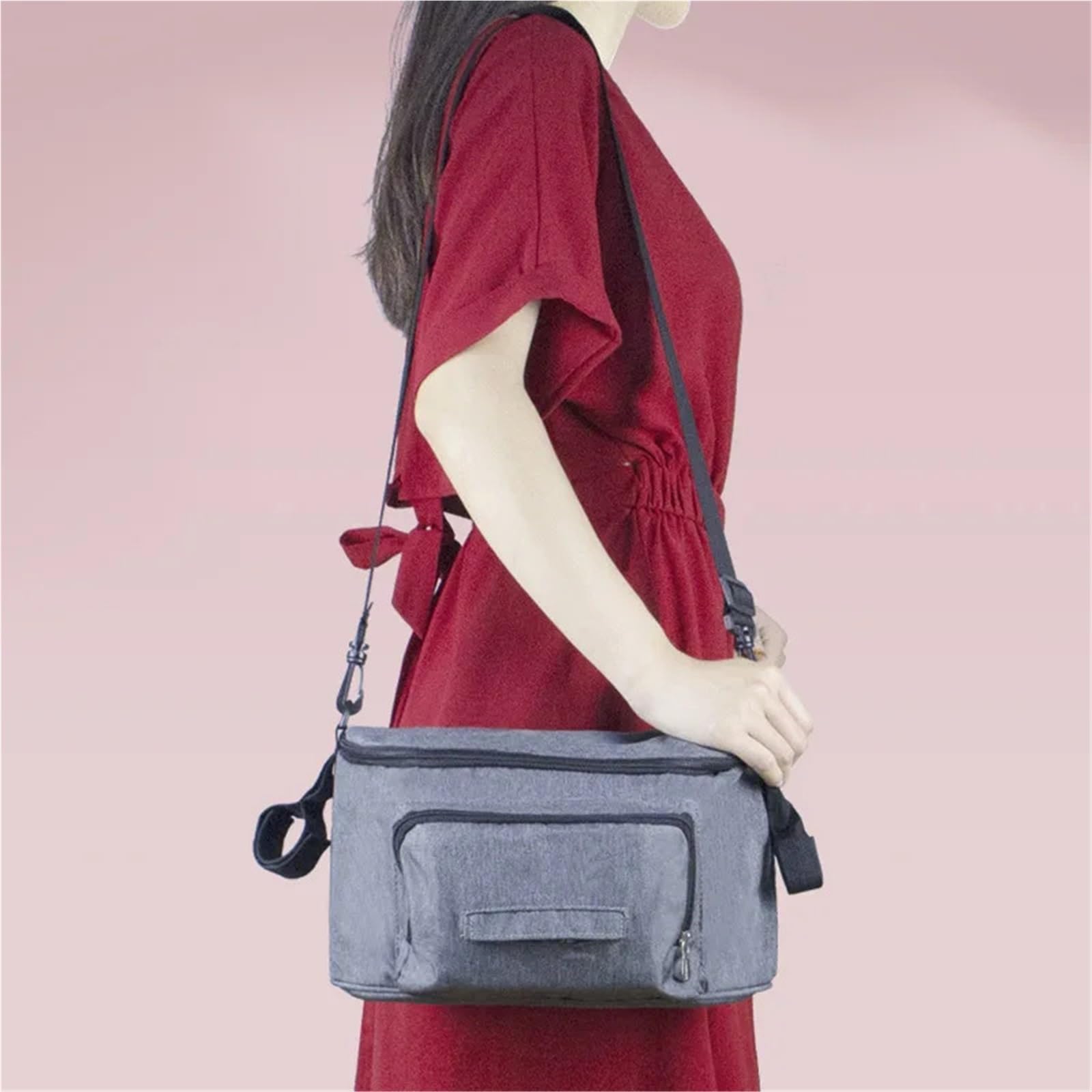 Mama Tasche Wasserdichte Windel Tasche Große Kapazität Mama Reisetasche Multifunktionale Mutterschaft Mutter Kinder Kinderwagen Taschen Organizer(Black)
