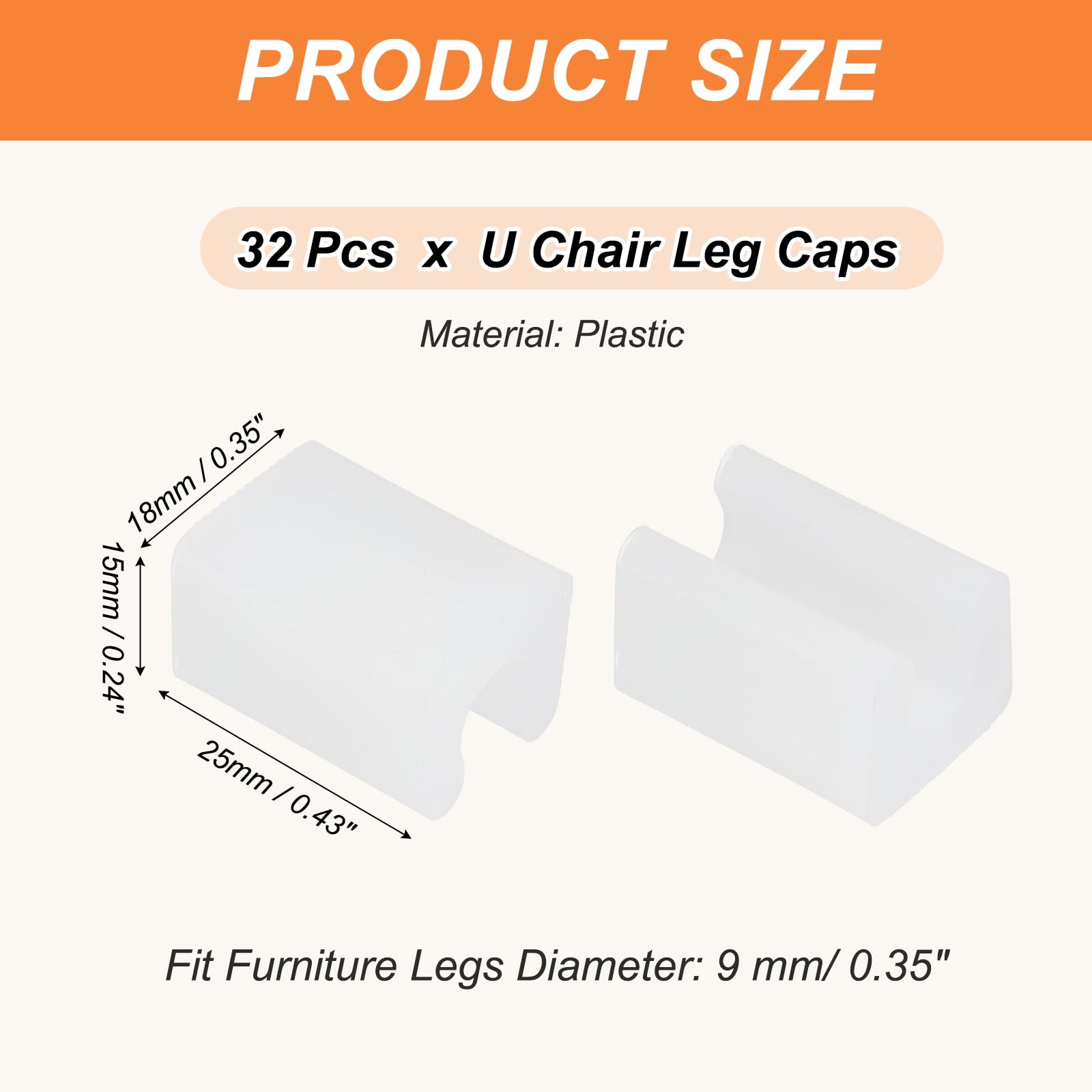 PATIKIL 32pcs U Chair Leg Caps - Image 2