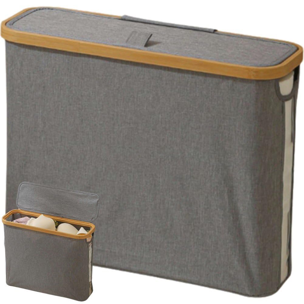 Panier à papier toilette en bambou avec couvercle boîte de rangement salle de bain