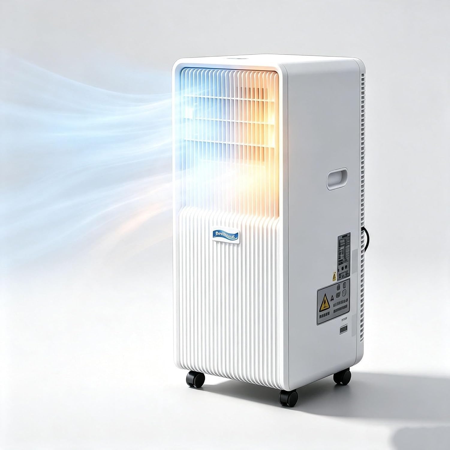 Mobilny klimatyzator 14000 BTU 2 w 1 nagrzewa i chłodzi, pojedynczy blok na kółkach z pilotem, duża moc do salonu i biura z gniazdkiem, A+Hot & Cold 14000 BTU, A+Hot & Cold 14000 BTU