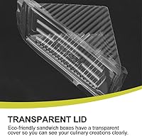 Vista 8 de Hemoton Cajas de embalaje para sándwich, recipientes triangulares de plástico transparente con tapa con bisagras, 6 x 3.3 x 3.1 pulgadas