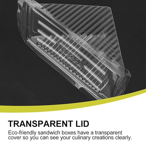 Miniatura 8 de Hemoton Cajas de embalaje para sándwich, recipientes triangulares de plástico transparente con tapa con bisagras, 6 x 3.3 x 3.1 pulgadas,