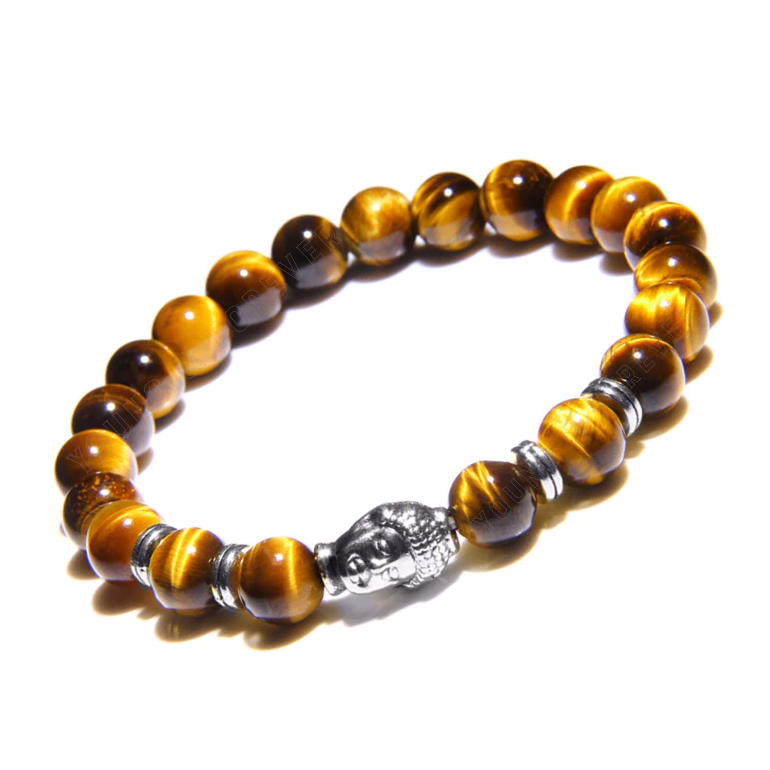 Young & Forever Gift Reiki Infused Handmade Chakra Bracelets for Women Silver Buddha Bracelet Semi Precious Gemstone Tiger Eye Healing Crystal Bracelet for Men (B08KZNGMQH) Amazon Price History, Amazon Price Tracker