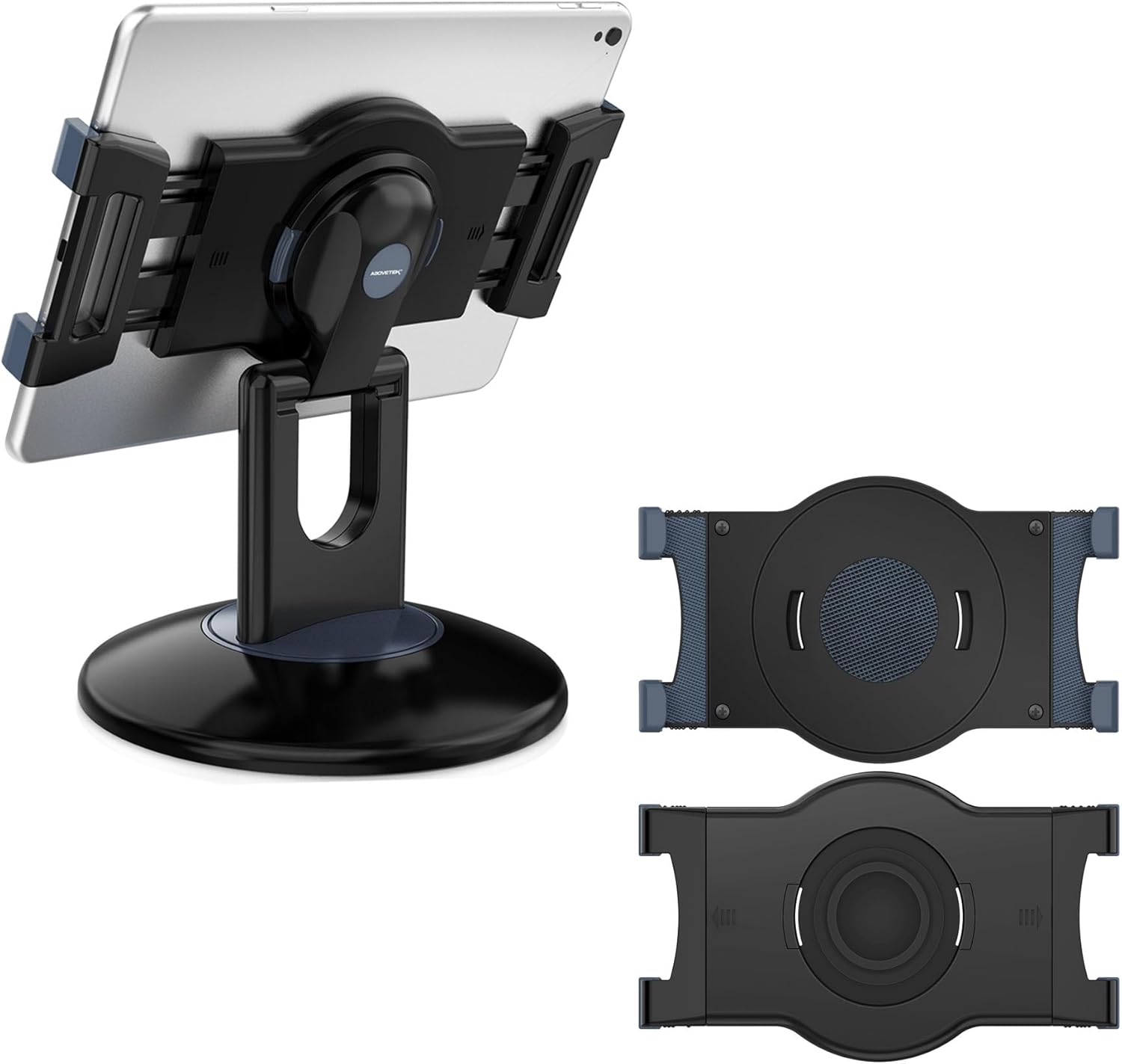 AboveTEK Retail Kiosk iPad Stand, 360° Rotating Commercial POS Tablet Stand Bundle with Retail Kiosk Bracket Tablet Holder with Width or Height Measurement in The Range of 6.6"-8.0"(Holder Only)