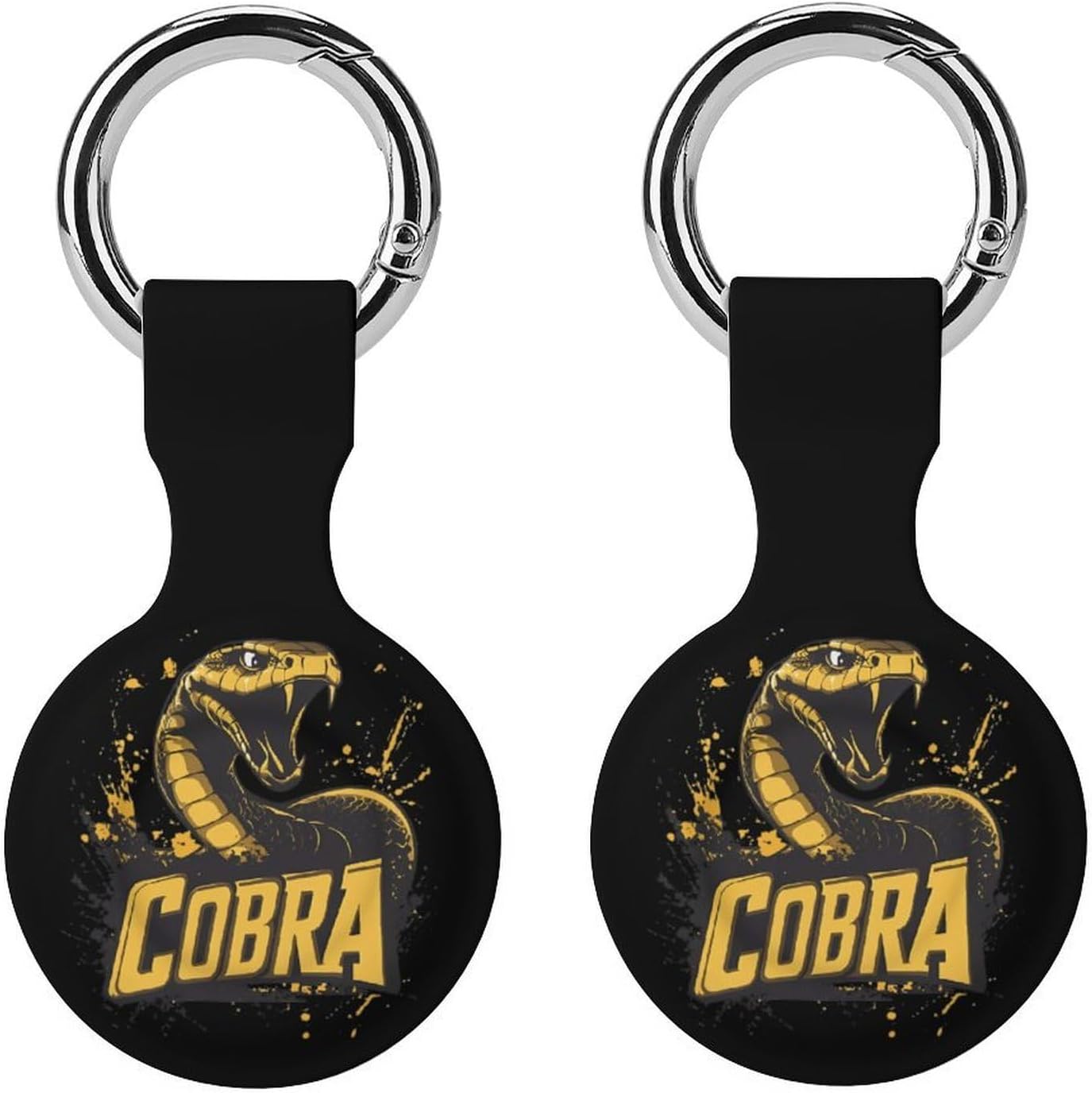 Cobra Snake King Funny Cover Compatible with AirTag Case Protector GPS Tracker Holder with Keychain