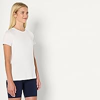 Vista 9 de Yaxa Essentials Camiseta de manga corta con cuello redondo para mujer, de secado rápido, para entrenamiento, gimnasio, paquete múltiple Tinte