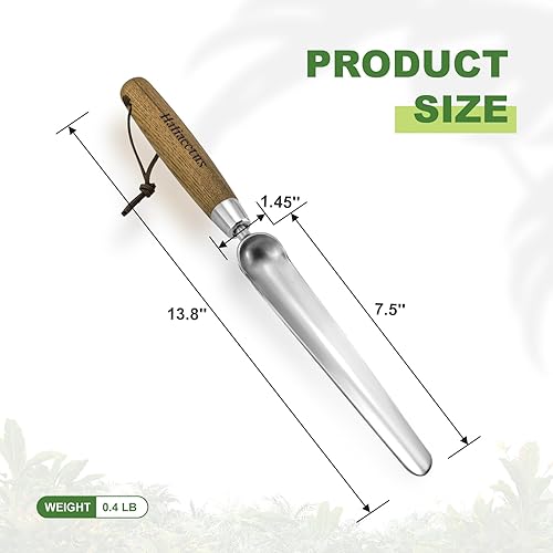 Miniatura 7 de Paleta de plantación de jardín de acero inoxidable para trasplantar, ensanchador largo y estrecho para deshierbar de áreas estrechas, trasplantador