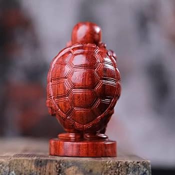 Amazon.co.jp: 木彫り 置物 木製 彫刻 【亀仙人】天然木材