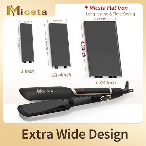 Miniatura 7 de Micsta Varita rizadora de 1 pulgada de largo para cabello largo y corto y plancha plana de 1.75 pulgadas de ancho para cabello grueso doble volatge