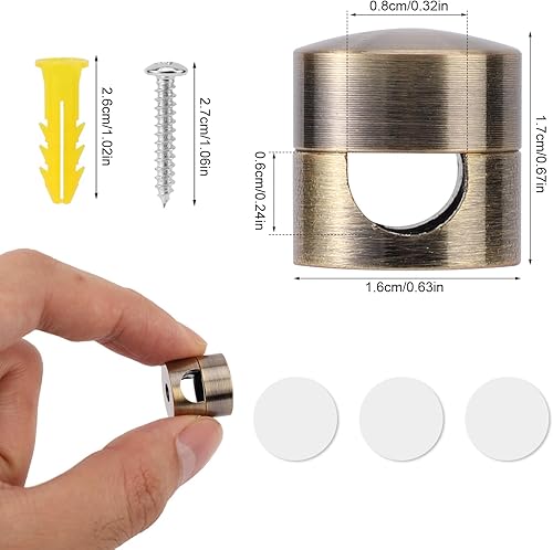 Miniatura 2 de 3 anclajes de cable para escritorio, soportes de cable de cargador de teléfono, clips adhesivos de metal para organización de cables de aluminio,