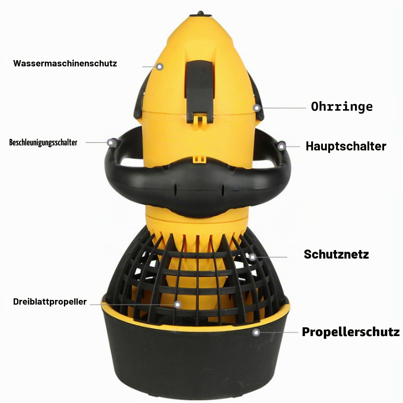 Unterwasser-Scooter, Elektrischer Tauch-See-Scooter mit 500W wasserdichtem Propeller und Lithium-Batterie, Hochgeschwindigkeits-Outdoor-Sportarten für Erwachsene, Schwimmen und Tauchen