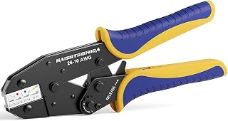 HAISSTRONICA HS-8327 Ratcheting Crimping Tool for Heat Shrink Connectors AWG 26-10 - Precision Wire Crimper for Secure Terminals