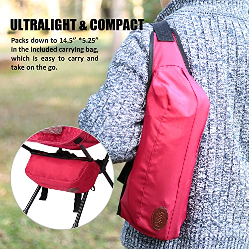 Aigear Portable Camping Chair Lightweight Collapsible Chairs Steel Frame With Side Mesh Construction For Hiking Picnic Beach Color Blue(Pc202) #TOP6