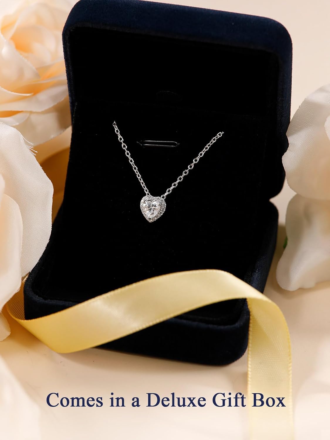 CYW Moissanite Cute Small Pendant Necklace for Women Teen Girls, Authentic Solid 925 Sterling Silver, 16"/18"/20" Chain Adjustable, Birthday Valentines Christmas Ideal Gift - Image 9