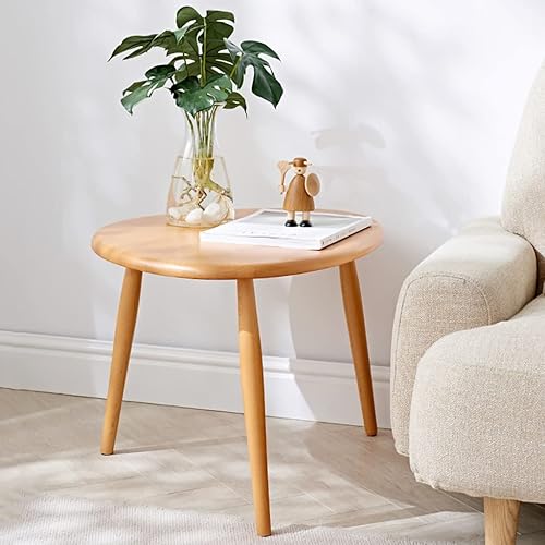 Miniatura 2 de TAUODUYY Mesa auxiliar anidable de madera, estilo minimalista escandinavo de madera maciza (haya), mesa baja, muebles de sala de estar, sofá, mesa
