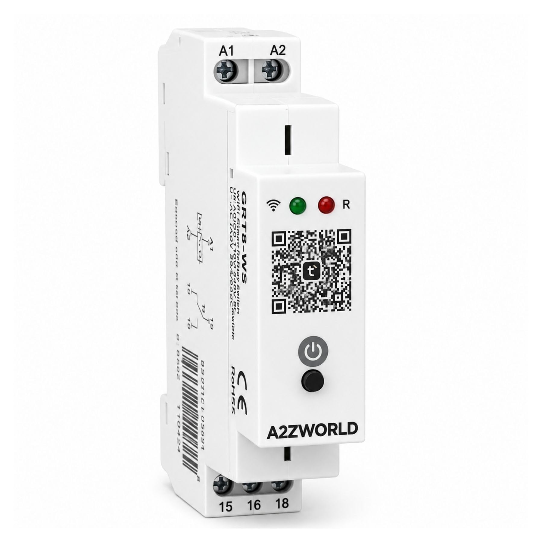 2 Pezzi Relè Temporizzato WIFI Modulare, 220V 16A, Timer Temporizzatore Smart Tuya, 1 Modulo Barra DIN, 1 contatto SPDT, Comando App e Manuale, Schedule Alba Tramonto Ciclico