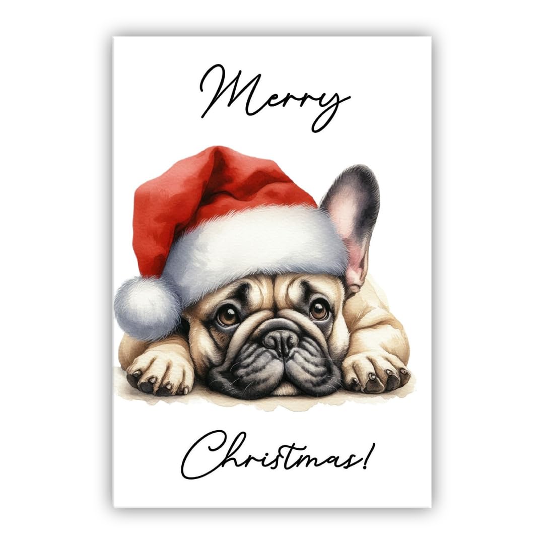 French Bulldog Christmas Card – From the Dog to Owner, Mum, Dad, Groomer – Dog Lovers Gift – Multiple colours and Breeds Available (French Bulldog fawn and black)