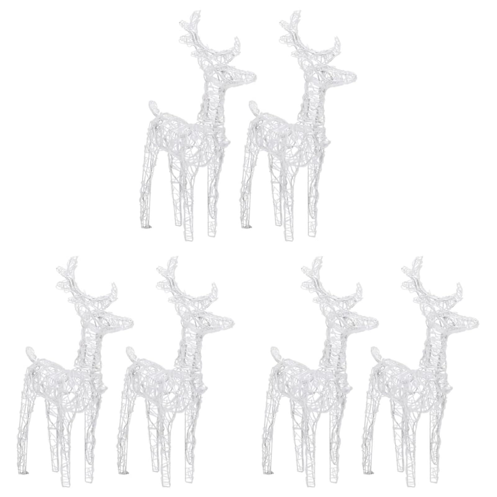 Gecheer LED-Rentiere 6 STK. Blau 240 LEDs Acryl, Weihnachtsdekoration für Weihnachtsmarkt Festliche Eventdekoration Garten Rasen Terrasse Vorgarten Fassade3154259