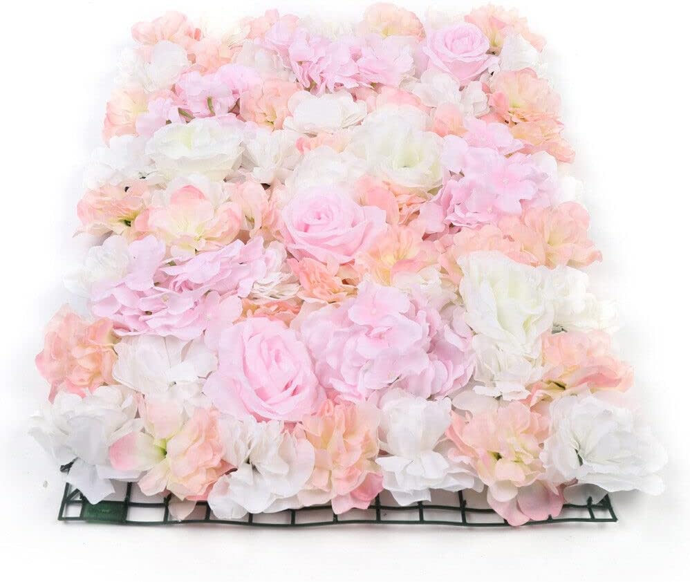 12Pcs Artificial Flower Wall Panels Floral Backdrop Wedding Party Decor Rose Flower, for Wedding, Valentine's Day, Garden Wedding Ceremony, Bridal Shower, Anniversary