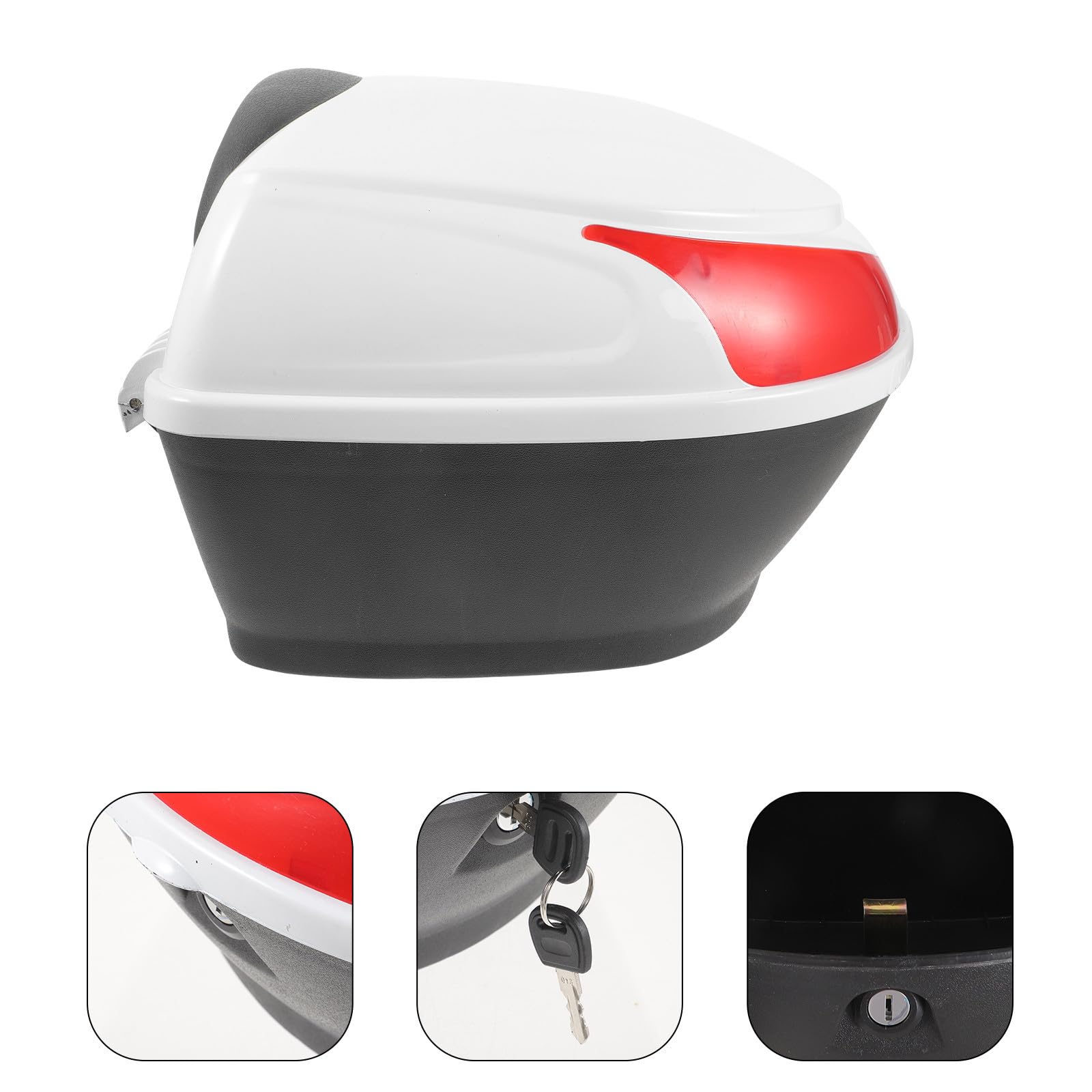 Bauletto Posteriore Scatola di Stoccaggio Pratica e Facile da Installare in Plastica Bianca, Set 1 Pezzo per Veicoli a Due Ruote e Scooter da Viaggio