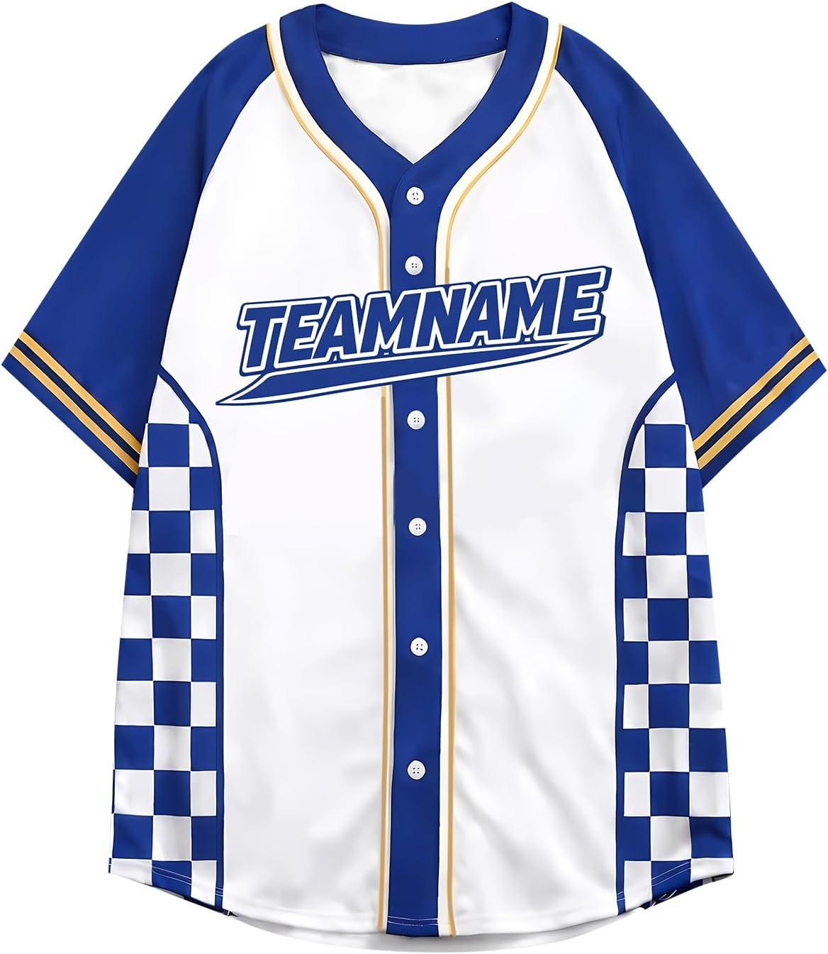 Youth Custom Baseball Jersey Personalized Name Number Button Down Team Uniform Boys Girls Blue White - Image 2