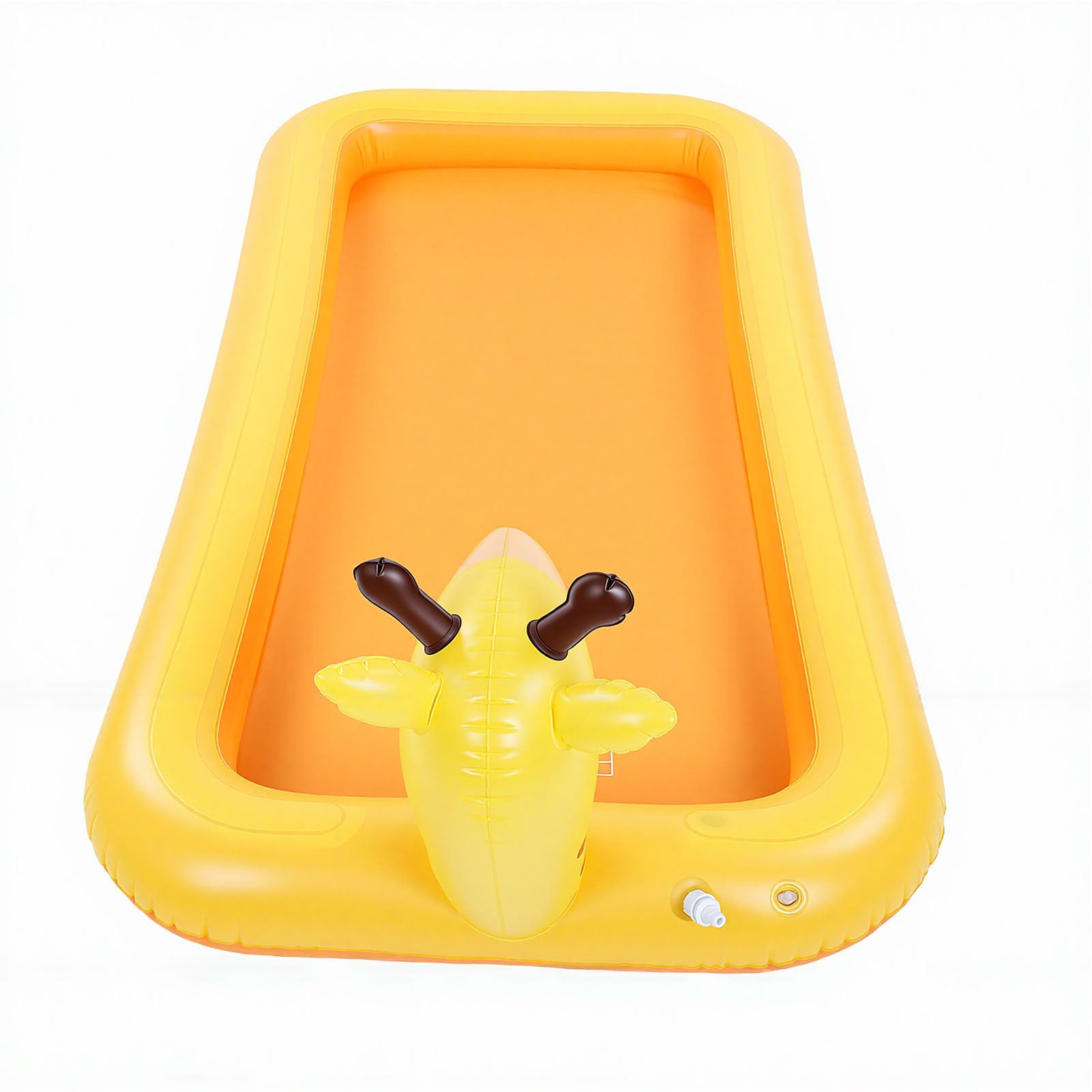 Tosuny Piscina Gonfiabile per Bambini in PVC Giallo con Irrigatore Incorporato per un Divertimento Sicuro Nei Giardini All'aperto (200x110x19 cm/78,7x43,3x7,5 pollici)