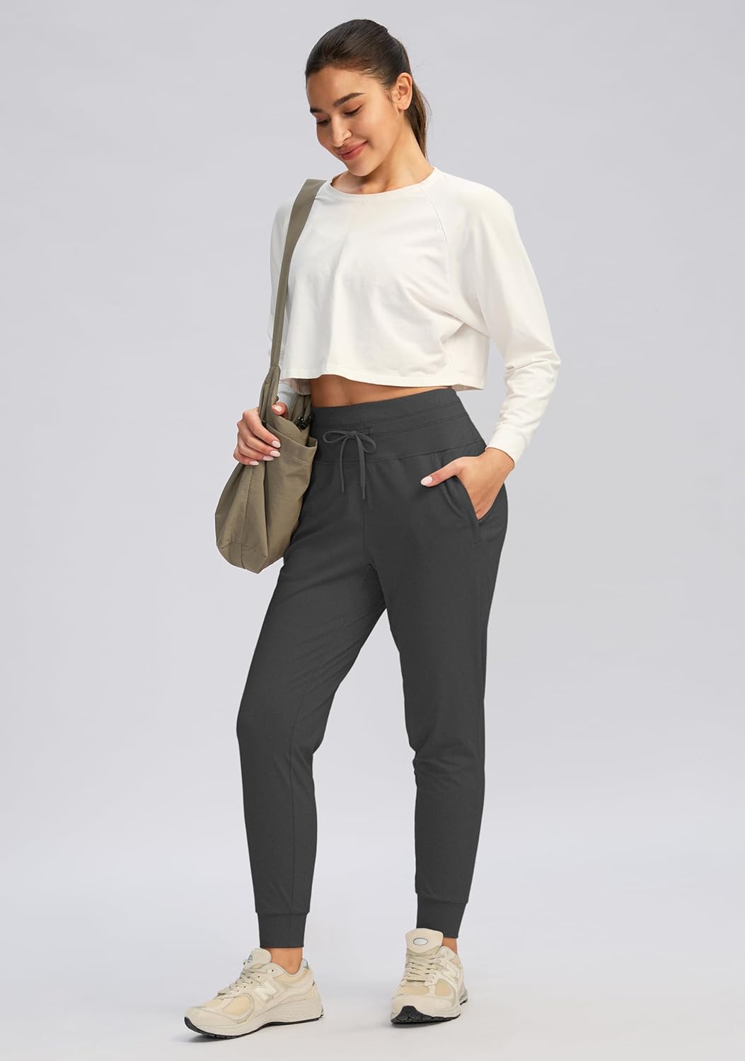 G GRADUAL Women's Joggers Pants with Zipper Pockets High Waisted Sweatpants Athletic Tapered Pants for Women Lounge Workout - Image 6