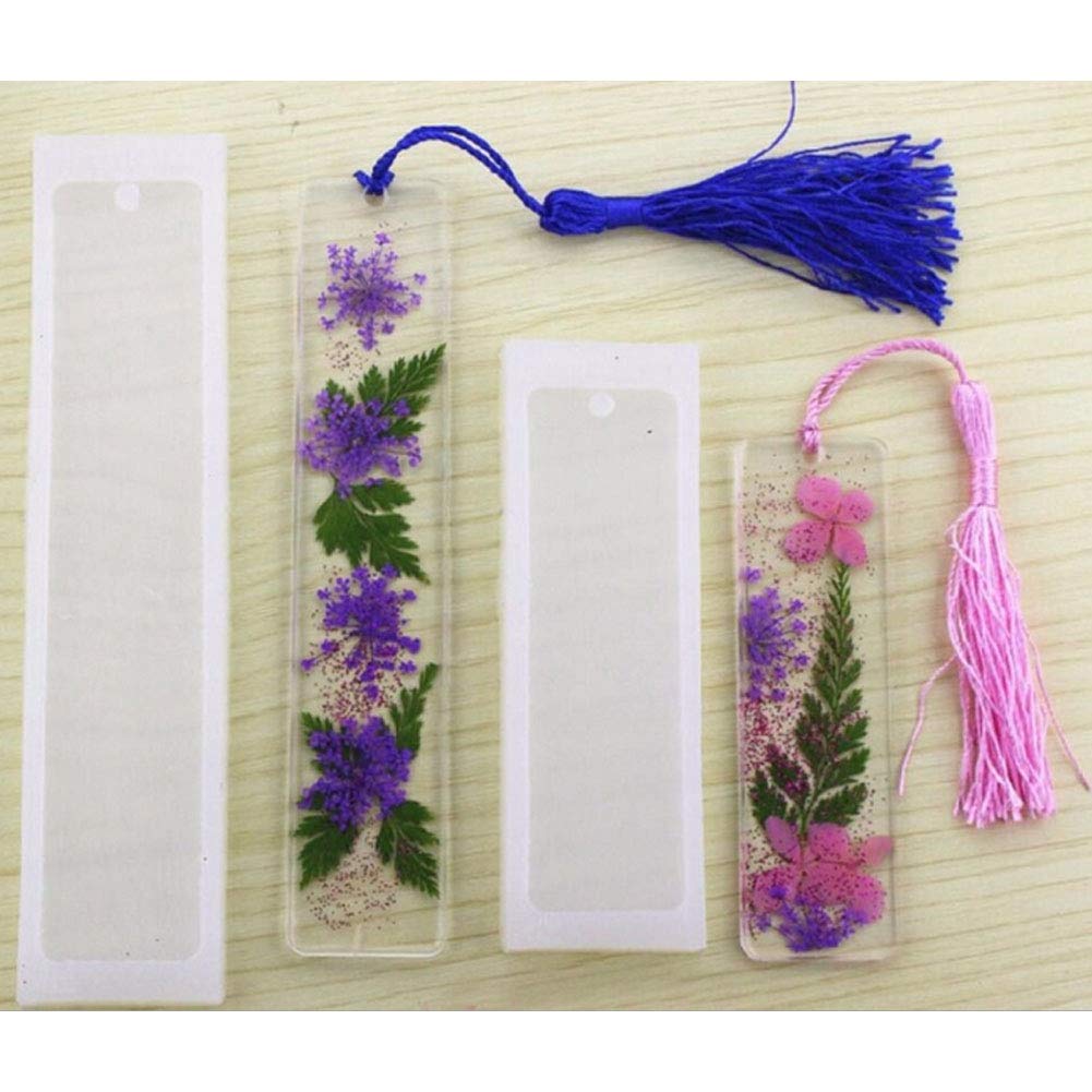 Rectangle Silicone Bookmark Mould Set, 2 Pieces, DIY Epoxy Resin Jewellery Craft Tool
