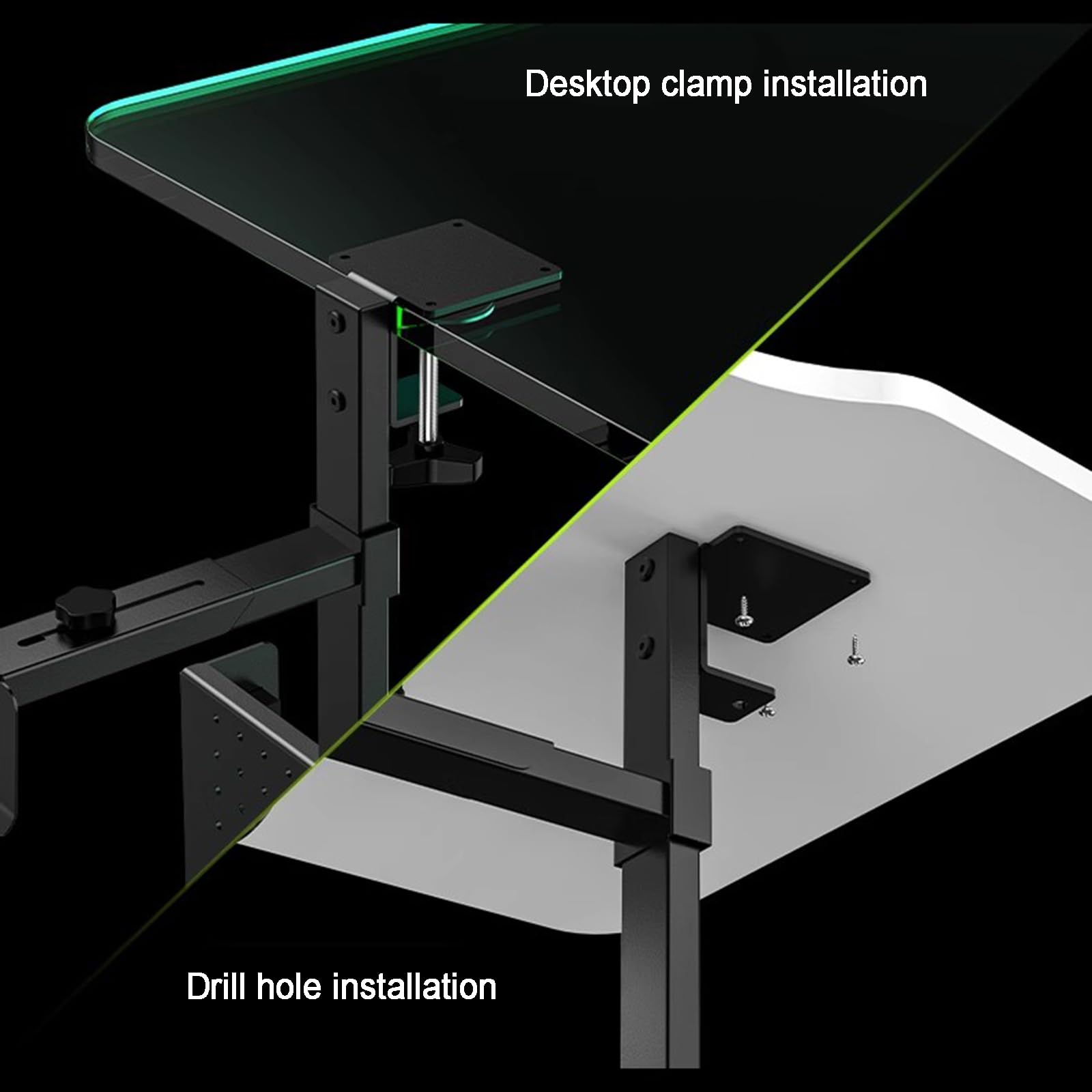 Supporto regolabile sotto scrivania PC, supporto per computer con ventole di raffreddamento, supporta fino a 15 kg, altezza e larghezza regolabili, si adatta alla maggior parte delle torri di computer