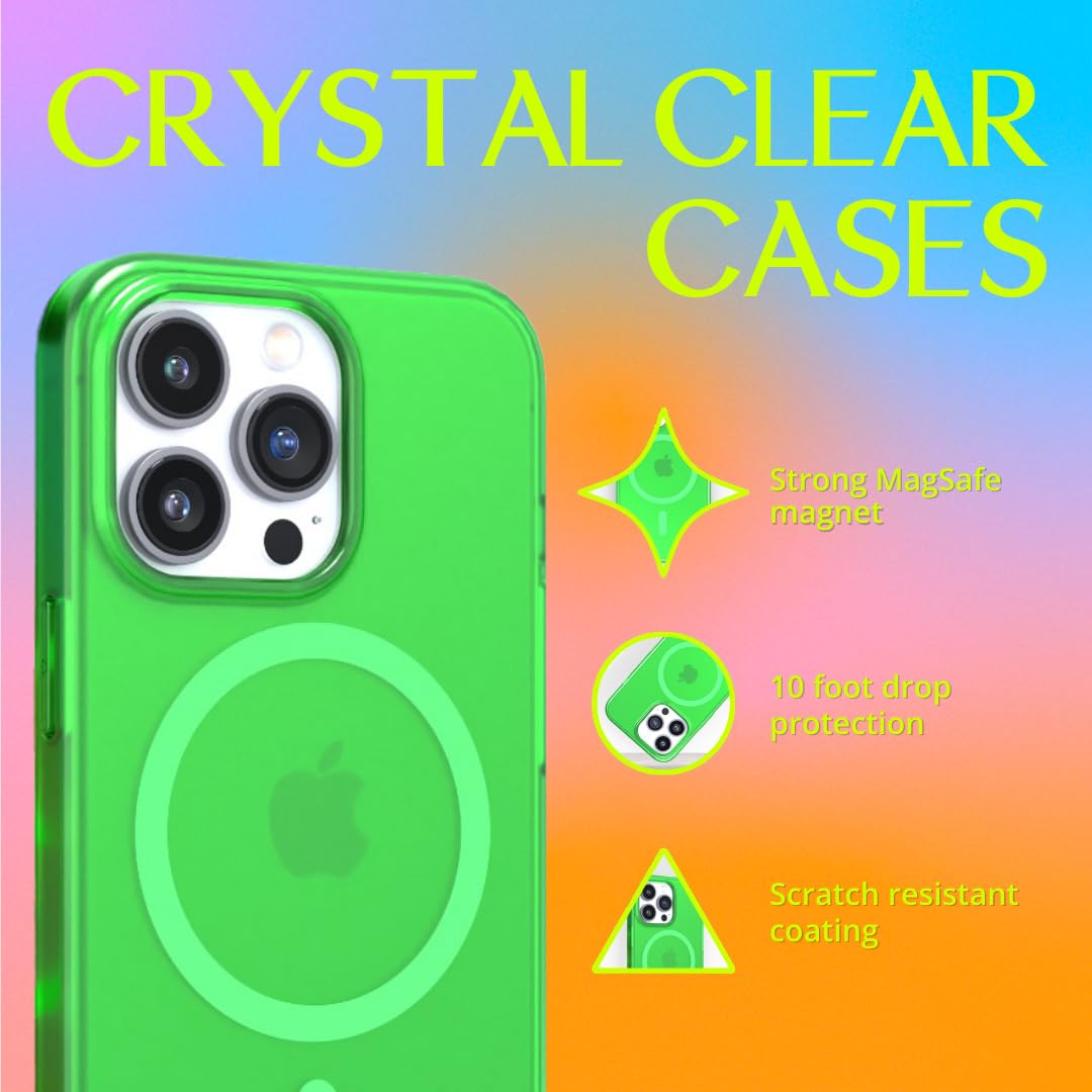 Amazon.com: FELONY CASE - Neon Green Crystal Clear Phone Case for
