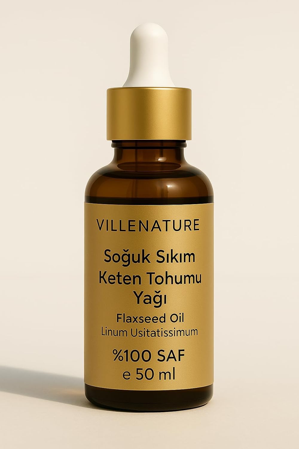 Soğuk Sıkım Keten Tohumu Yağı, Cilt ve Saç Bakımı, %100 Saf ve Doğal, Nemlendirici ve Besleyici, 50 ML
