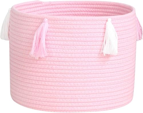 Cabilock Cesta de algodón de cuerda de algodón cesta de almacenamiento de algodón de 118 x 98 x 9 pulgadas cesta de juguetes plegable tejida para