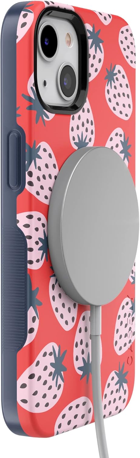 Casely iPhone 13 Case | I'd Pick You | Red Strawberry | Bold Protective Design | Compatible with MagSafe