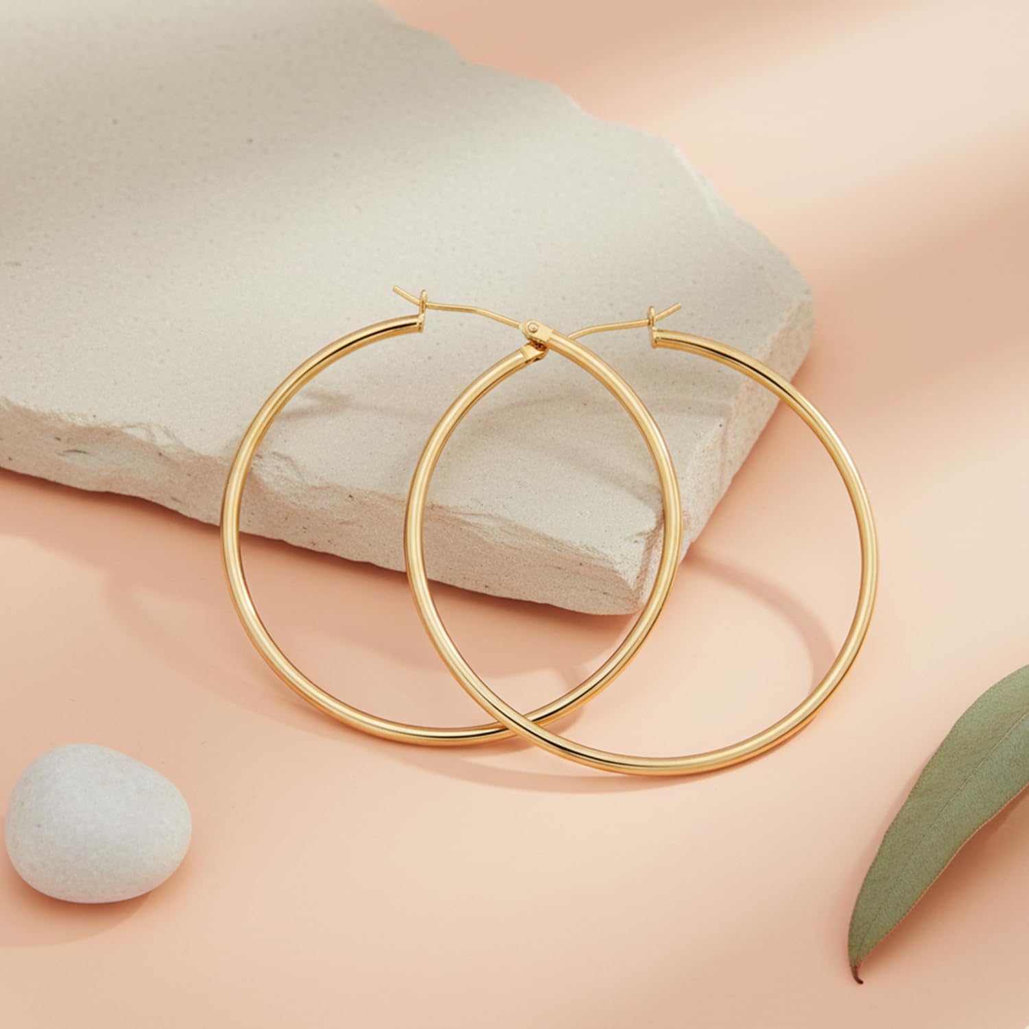 14K Gold Hoop Earrings for Women 14K Gold Earrings for Women Gold Hoop Earring for Womens Hoops Round Circle Timeless Minimalist Hoops Earring for Womens 20/25/30/35/40/45/50/60/70mm