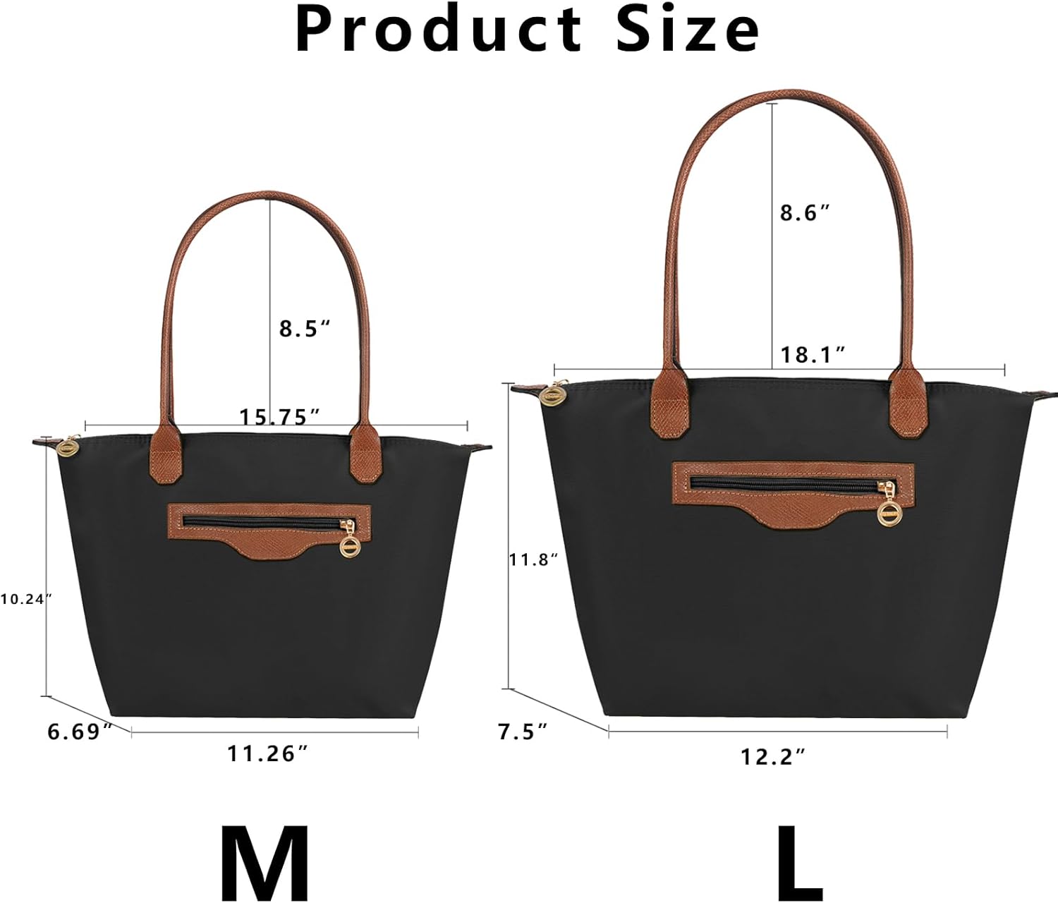 Waterproof Nylon Tote bag for Women Lightweight Designer Handbag with Zipper Stylish and Durable Purse - Image 5