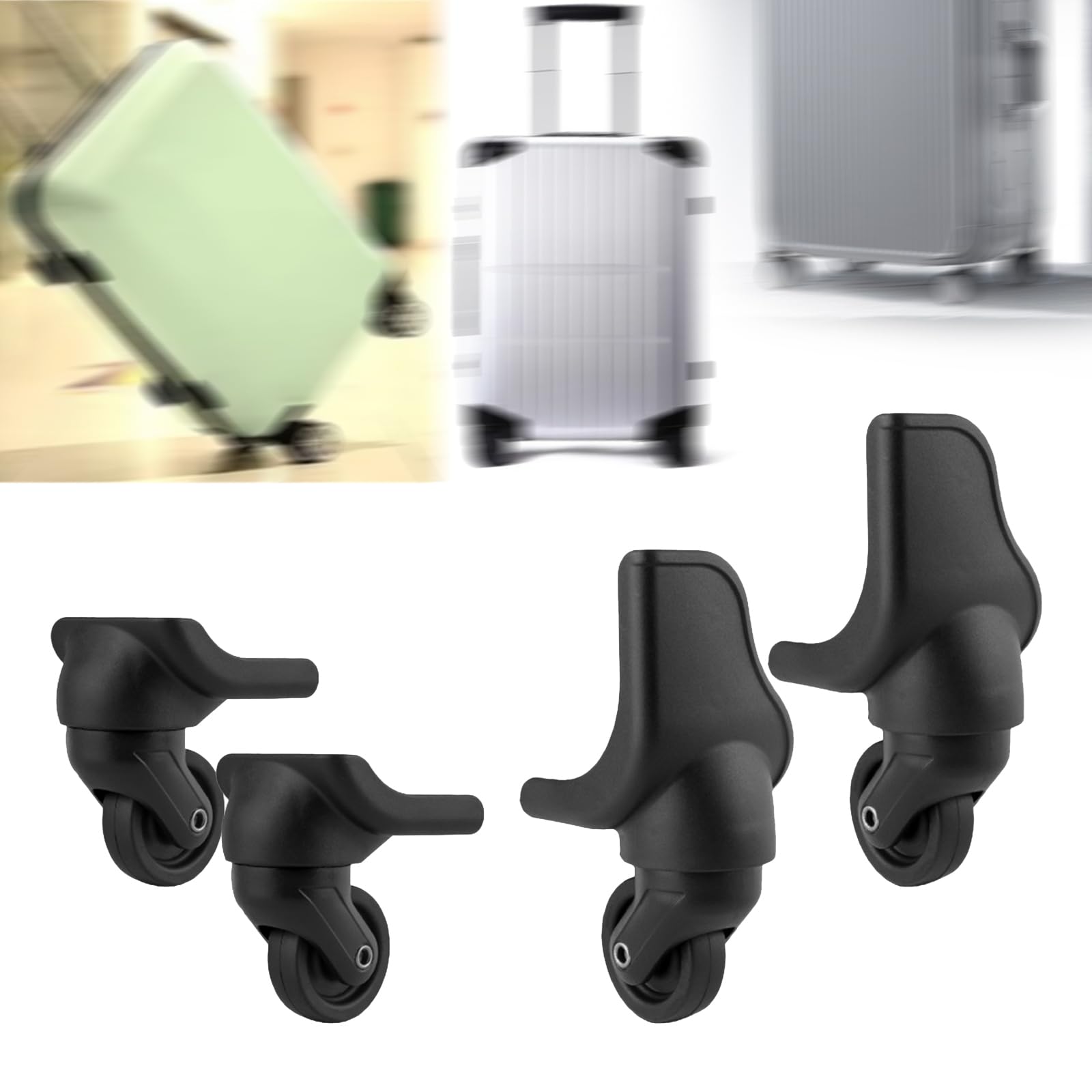 4 Pezzi Ruote di Ricambio per Valigia,Ruote Girevoli per Valigie Muto,Rotelle Valigie Universali,Facilità di Installazione,Sostituzione Ruote per Bagagli Valigie da Viaggio Trolley Valigia,OD 50mm