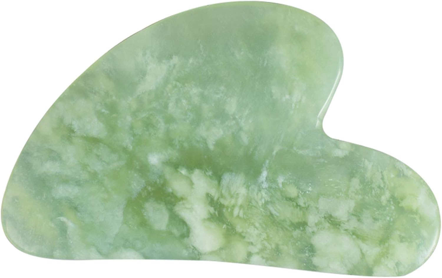 Herramienta de masaje facial de jade verde claro natural para raspar gua sha, tabla raspadora de piedra para spa reduce líneas finas y arrugas,