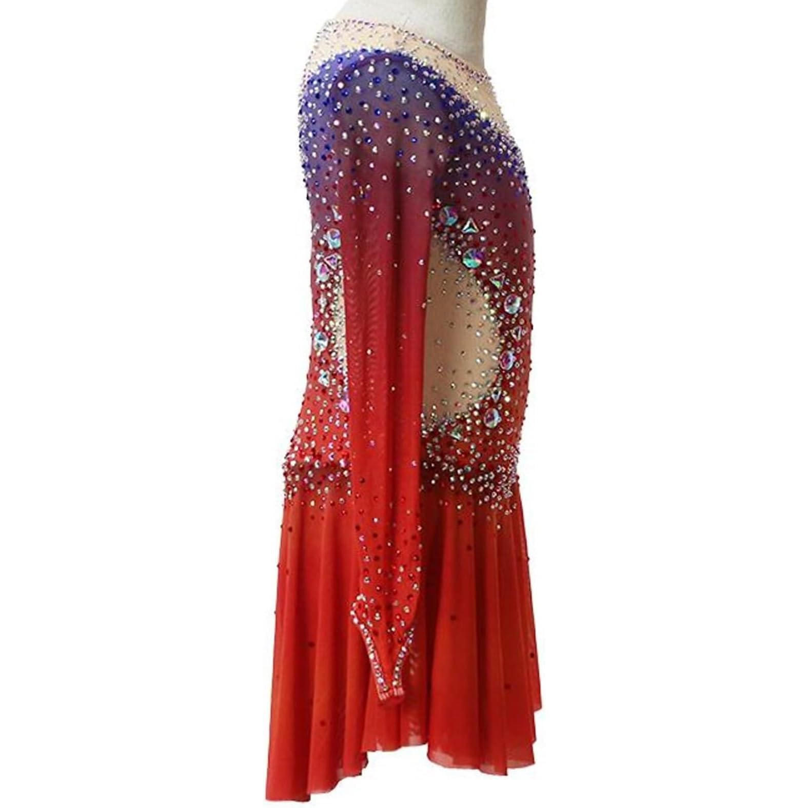 Abiti da Gara di Pattinaggio Artistico per Bambine Vestito da Pattinaggio su Ghiaccio per Donna Costume Sportivo All'aperto Ad Alta Elasticità Body da Ginnastica Ritmica
