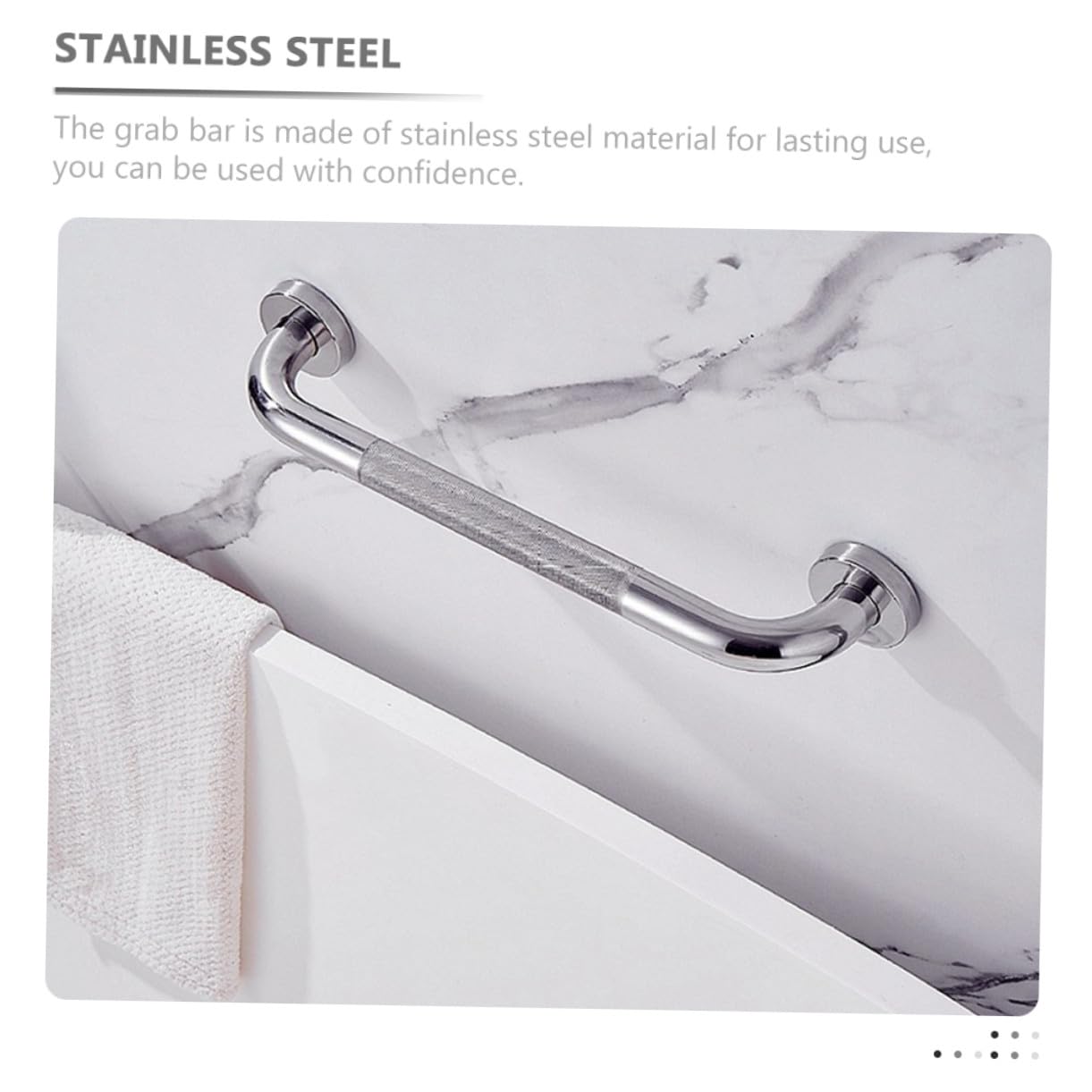 Barra De Apoyo Antideslizante Sus304 De Acero Inoxidable 40 Cm, Asidero Para Baño y Ducha, Barra De Seguridad Para Personas Mayores, Soporte Resistente y Estable Para Uso Baño