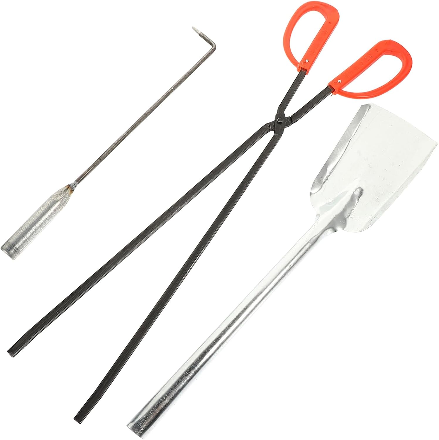 3pcs Fireplace Tool Set with Fire Coal Shovel Fire Pit Tongs and Hand Shovel Steel Construction for Household Fireplace Cleaning