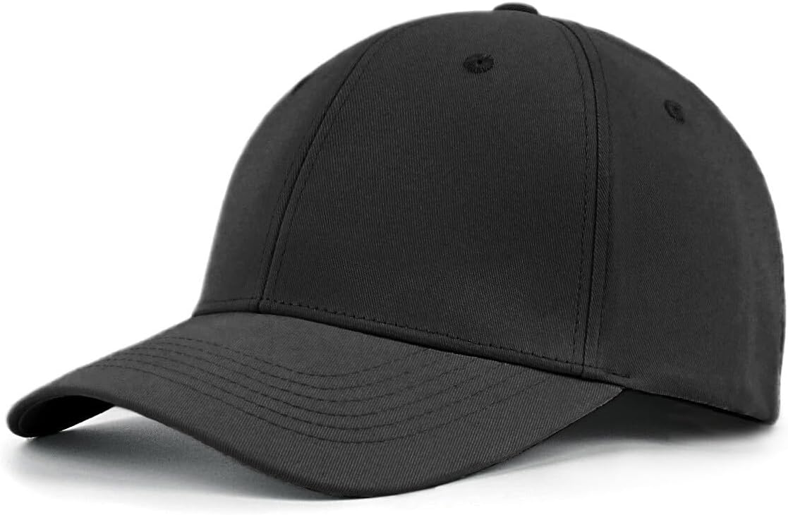 XXL Fitted Baseball Cap for Big Heads, Closed Back Structured Cotton Hat, Full Close Cap with Stretch Sweatband