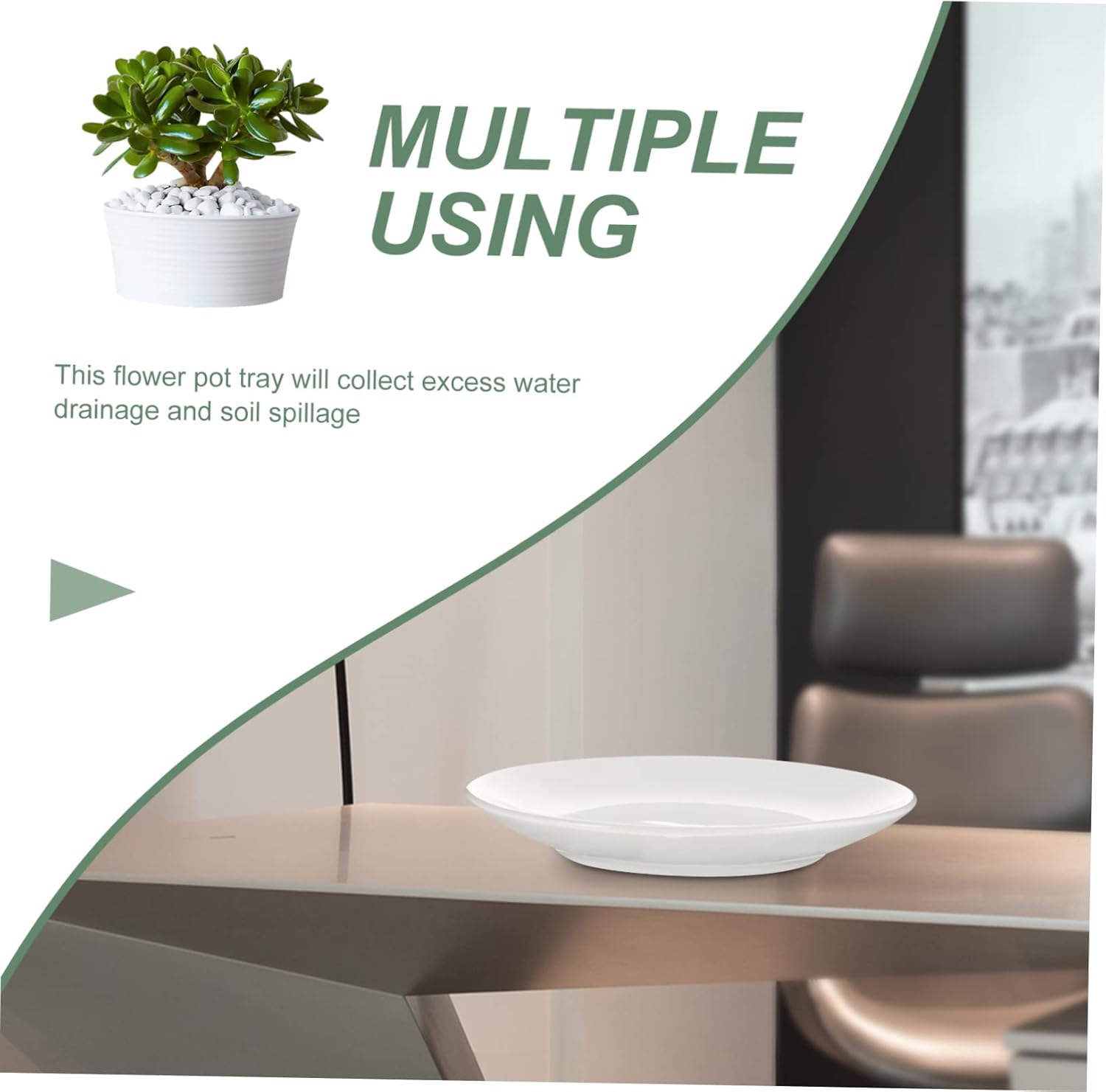 12pcs Ceramic Plant Saucer Drip Trays for Flower Pots Use Easy to Clean and Store Impact Resistant for Gardening and Preventing Spills